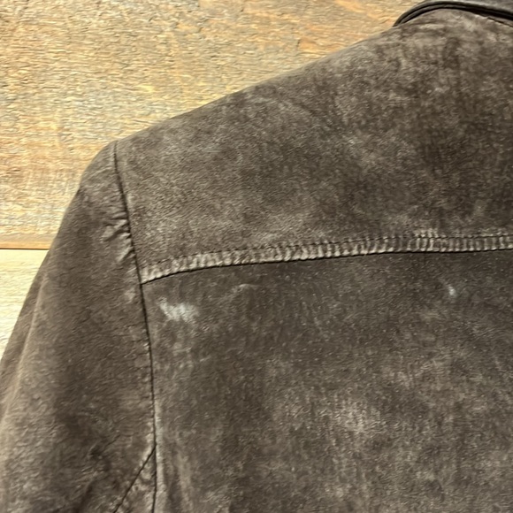 Vintage Chocolate Brown B Moss Suede Leather Jacket Size Large - Picture 8 of 9